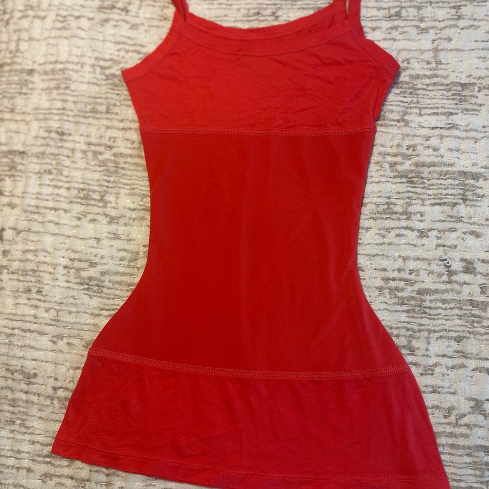Women's Red Stretch Camisole Slip Dress